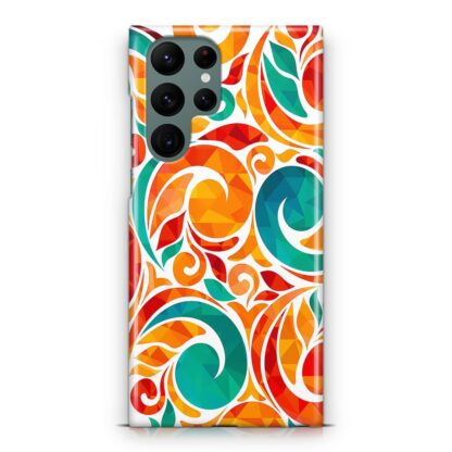 Abstarct Swirl Bloom Orange Flower Samsung Galaxy S23 / S23 Plus / S23 Ultra / S23 FE 3D Case