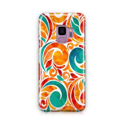 Abstarct Swirl Bloom Orange Flower Samsung Galaxy S9 / S9 Plus 3D Case