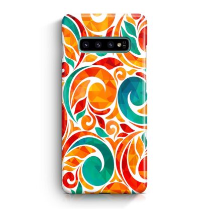 Abstarct Swirl Bloom Orange Flower Samsung Galaxy S10 / S10e / S10 Plus / S10 5G 3D Case